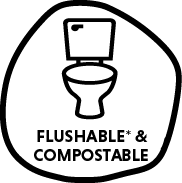 Flushable and compostable